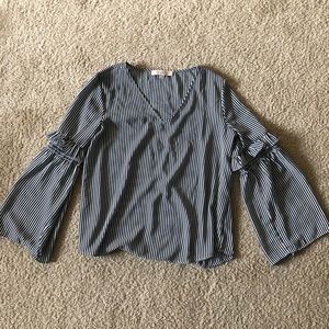LOFT striped bell sleeve top